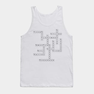 (1968TDB) Crossword pattern with words from a 1968 science fiction book. Tank Top